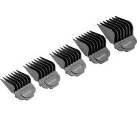 Kaynway Per guardie tagliacapelli Andis, 5 guide professionali con clip magica per tagliacapelli Andis, taglia #4, 5, 6, 7, 8 lunghezza (1/2", 5/8", 3/4", 7/8", 1" nero)