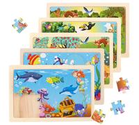 Kayqbonke Puzzle in Legno Bambini 2 3 4 5 6 Anni, 5×24 Pezzi Puzzle Bambini di Fauna Selvatica, Puzzle Legno Bambini 1 Anno, Puzzle Legno Giocattoli per Bambini - Regalo per Ragazze e Ragazzi