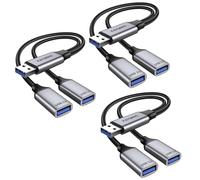 KAYQINHO Confezione da 3 cavi splitter USB 2 in 1, hub USB 3.0 portatile per ricarica, trasferimento dati, laptop, Mac, PS4, PS5, mouse, flashdrive, LED, ecc.
