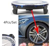 Kayserena Set di 4 coprimozzo Mercedes di ricambio per coprimozzo Be-nz, dimensioni OEM, 75 mm, colore: blu