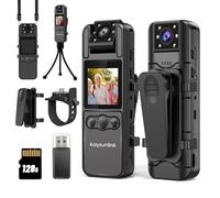 kaysunlink Mini fotocamera corpo 128GB con audio e video, 1080P polizia WiFi Body Cam, Body Camera indossabile, videocamera portatile piccola corpo, videocamera indossabile per personal, guardia,