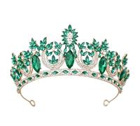 KAYTMSDI Diademi e corone di cristallo regina per donne ragazze festa compleanno abito da sposa corona gioielli accessori oro EN8