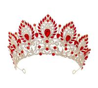 KAYTMSDI Donne Regina Concorso Grande Diadema Sposa Tiara Corone Per La Festa di Nozze Corone Della Corona Del Vestito Dei Capelli Gioielli Accessori Oro Blu