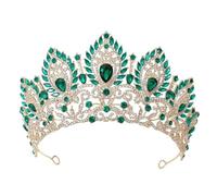 KAYTMSDI Donne Regina Concorso Grande Diadema Sposa Tiara Corone Per La Festa di Nozze Corone Della Corona Del Vestito Dei Capelli Gioielli Accessori Oro Blu