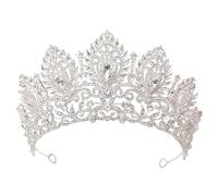 KAYTMSDI Donne Regina Concorso Grande Diadema Sposa Tiara Corone Per La Festa di Nozze Corone Della Corona Del Vestito Dei Capelli Gioielli Accessori Oro Blu
