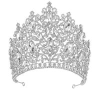 KAYTMSDI Tiara in cristallo, 14 cm, altezza 14 cm, per concorsi nuziali, feste, elegante, corona per capelli, oro rosso 1