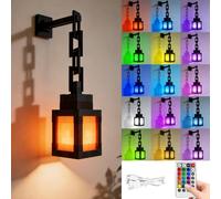 Kayuneed Lantern Luce notturna, 16 colori, lampada da parete a LED portatile, luce d'atmosfera da parete con telecomando e funzione dimmer, lampada da comodino ricaricabile USB, per bambini, regali