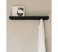 Kazai.® Appendiabiti da Parete 'Kian' | Moderno con Ganci Appendiabiti Nascosti e Mensola | Attaccapanni Design in Metallo | Appendi Abiti da Porta e Montaggio a Muro | Nero