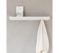 Kazai.® Appendiabiti da Parete 'Kian' | Moderno con Ganci Appendiabiti Nascosti e Mensola | Attaccapanni Design in Metallo | Appendi Abiti da Porta e Montaggio a Muro | Bianco