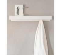 Kazai.® Appendiabiti da Parete 'Kian' | Moderno con Ganci Appendiabiti Nascosti e Mensola | Attaccapanni Design in Metallo | Appendi Abiti da Porta e Montaggio a Muro | Bianco