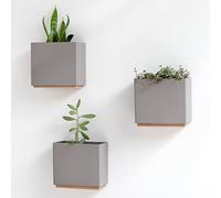 Kazai. Fioriere da Parete -Alma- | 3 Vasi per Piante Sospesi Moderni in Resina | Set Porta Piante per Piante da Interno, Piante Artificiali e altro | Tortora