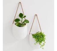 Kazai. Vasi da Parete -Ellie- | Vasi da Appendere al Muro | 2 Pezzi | Decorazione Murale per Interni, Balcone e Giardino | Bianco (opaco)