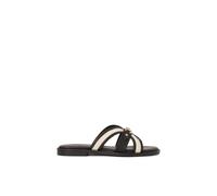 Kazar - Comode infradito in pelle e tessuto su una suola piatta - - Shoes - Donna - Nero - 40 EU