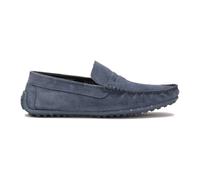 Kazar - Mocassini blu in camoscio su una suola in gomma borchiata - - Shoes - Uomo - Blu - 43 EU
