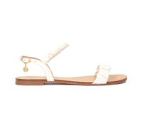 Kazar - Sandali piatti in pelle con cinturini arricciati - - Shoes - Donna - Beige - 37 EU