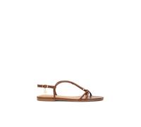 Kazar - Sandali piatti marroni in pelle pieno fiore - - Shoes - Donna - Marrone - 36 EU