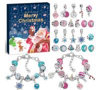 KAZATE Calendario Dell'Avvento Gioielli 2025 Ragazza Bracciale Kit, Donna Calendario Avvento Regali a Sorpresa, Natalizi Natale Conto Alla Rovescia 24 Charm Accessori diy Ciondoli
