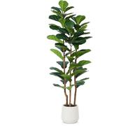 Kazeila Ficus Lyrata Artificiale 150cm Pianta Finta Alta da Interno con Vasetto,Piante Artificiali Albero Finto da Interno Decorazioni Casa Camera da Letto Balcone(1Pack)