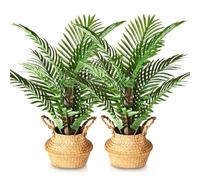 Kazeila Palma Artificiale 70cm Piante Artificiali Grandi da Interno e Esterno Piantina Finta Decorativa per Casa Balconi Ufficio Moderna(2Pack)