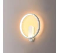 KazeRyu Applique Da Parete A LED Ad Anello, Lampada Circolare Minimalista, Apparecchio Di Illuminazione For Interni For Testiera Della Camera Letto(White Warm Light)