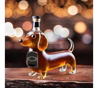 KazeRyu Bottiglia Di Whisky A Forma Di Bassotto - Decanter In Vetro Con Animale Unico In 3D, Statua Di Bassotto For Arredamento Da Bar/casa/ufficio E For La Conservazione Del Vino(B)