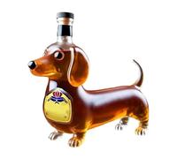 KazeRyu Bottiglia Di Whisky A Forma Di Bassotto - Decanter In Vetro Con Animale Unico In 3D, Statua Di Bassotto For Arredamento Da Bar/casa/ufficio E For La Conservazione Del Vino(C)
