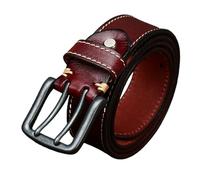 KazeRyu Cintura Classica In Pelle Di Vacchetta - Stile Western Vintage, Fibbia A Doppio Artiglio Regolabile, Realizzata A Mano For La Moda E Il Tempo Libero(Brown-b,115cm/waist:39")