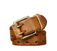 KazeRyu Cintura In Pelle A Doppio Ardiglione - Fibbia A Rullo A Due Ardiglioni, Resistente For Lavoro E Uso Occasionale(Brown,125cm/49)