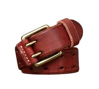 KazeRyu Cintura In Pelle A Doppio Ardiglione - Fibbia A Rullo A Due Ardiglioni, Resistente For Lavoro E Uso Occasionale(Reddish Brown,110cm/43)