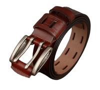 KazeRyu Cintura Western In Pelle Di Vacchetta Lavorata A Mano Con Stampa Goffrata - Stile Classico, Fibbia Regolabile A Doppio Artiglio, Accessorio For Il Tempo Libero(Brown,125cm/waist:43")