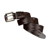KazeRyu Cintura Western In Pelle Di Vacchetta Lavorata A Mano Con Stampa Goffrata - Stile Classico, Fibbia Regolabile A Doppio Artiglio, Accessorio For Il Tempo Libero(Coffee,110cm/waist:37")