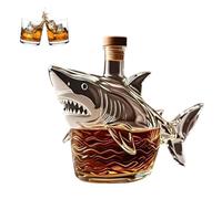 KazeRyu Decanter For Whisky A Forma Di Squalo For Il 50° Anniversario | Bottiglia In Vetro Trasparente Con Incisione A Forma Di Animale For Bar E Regali Di Casa(C)
