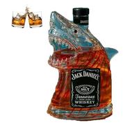 KazeRyu Decanter For Whisky A Forma Di Squalo For Il 50° Anniversario | Bottiglia In Vetro Trasparente Con Incisione A Forma Di Animale For Bar E Regali Di Casa(B)