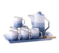 KazeRyu Moderno Set Da Tè In Porcellana For Adulti: Teiera, Tazze, Vassoio E Cucchiaio, Tazze Da Caffè Incluse