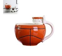 KazeRyu Tazze In Ceramica 3D Con Mini Canestro E Raffiguranti Basket E Calcio - Tazza Da Caffè Originale, Regalo Divertente For Ragazzi(Basketball)