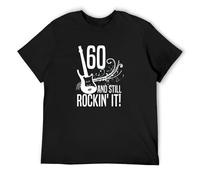 KAZHILAN 60Th Birthday Vintage Still Rockin It O-Neck 100% Cotton Short Sleeve Unisex T-Shirt XL