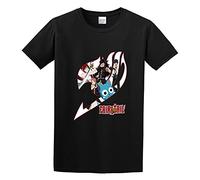 KAZHILAN Fairy Comics Tail Logo Unisex 100% Cotton Short-Sleeve T-Shirts Black XL