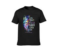 KAZHILAN Wolf It Takes Strength To Tolerate The Pain Everyday Fibromyalgia Awareness Unisex 100% Cotton Short-Sleeve T-Shirts Black L