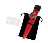 Kazoo Flauto Strumenti Musicali Facile da Suonare Portatile Professionale Armonica Flauto a bocca per gli amanti della musica Adulti Principianti - Rosso