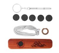 Kazoo in Legno Marrone per Uso Musicale e Principianti | Stile Montagna e Cervo Sereno, Classroom e Festival, con Cordini, Diaframmi di Ricambio e Cacciavite