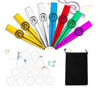 Kazoo in Metallo, 8 Pezzi Kazoo Professionale con 16 Diaframmi per Flauto Durevole e Attraente per Bambini E Amanti Della Musica, Principianti, Bambini, Feste, Favori