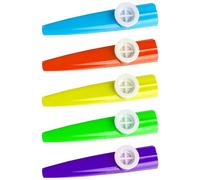 Kazoo in plastica con membrana Kazoo, set da 15 pezzi, per bambini, chitarra, ukulele, accompagnamento per violino per kazoo, strumento per feste, strumento musicale per principianti (multicolore)