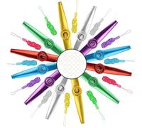 Kazoo Metallo Kazoo Strumento 12 Pezzi Kazoos in lega di alluminio con 24 Membrane Flaut per accompagnare strumenti musicali, ukulele, chitarra