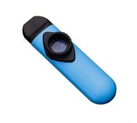 Kazoo Strumento musicale per principianti, flauto a bocca in metallo con design a tracolla, compatto e leggero, compatibile con Gu (blu)