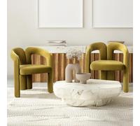 KAZZIO Sedie da pranzo di design moderno in velluto sedie decorative imbottite/sedie da pranzo/Sedie laterali secchi, soggiorno cucina poltrona 2 pezzi/set sedie per il tempo libero (verde oliva)