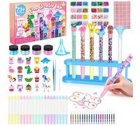 Kazzley Laboratorio delle Penne 73+ Pezzi, Fabbrica delle Penne crea 20 Penne Glitter, Lavoretti Creativi per Bambini 5-12 Anni, idee Regalo per Bambina 6 7 8 9 10 Anni per Feste di Compleanno