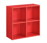 KB Designs - Organizer rosso a 4 cubi, per libri, giocattoli, per la cameretta dei bambini, la stanza dei giochi e la camera da letto