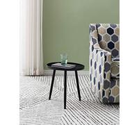 KB Designs Tavolino rotondo moderno in metallo con 3 gambe, nero