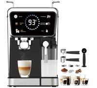 KB ELEMENTS Macchina portafiltro - One Touch Cappuccino/Latte Macchiato 3 in 1 Polvere Espresso Capsule Caffè e Cialde Caffè Macchina Portapasta Ulka Pompa Made in Italy Macchina Espresso 20 Bar 204CB