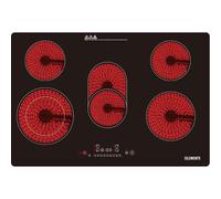 KB-ELEMENTS, piano cottura in vetroceramica a 5 zone, 77 cm, piano cottura in vetroceramica, 5 piastre, Autark, 8400 Watt, senza cornice, funzionamento touch, timer da 99 minuti, sicurezza per